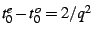 $ t_{0}^{e}-t_{0}^{o}=2/q^{2}$