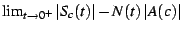 $\lim_{t\rightarrow0^{+}}\left\vert S_{c}(t)\right\vert-N(t)\left\vert A(c)\right\vert$